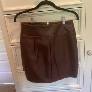 Express brown faux leather skirt